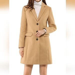 Women's Tan Trench Pea Coat - Size XS